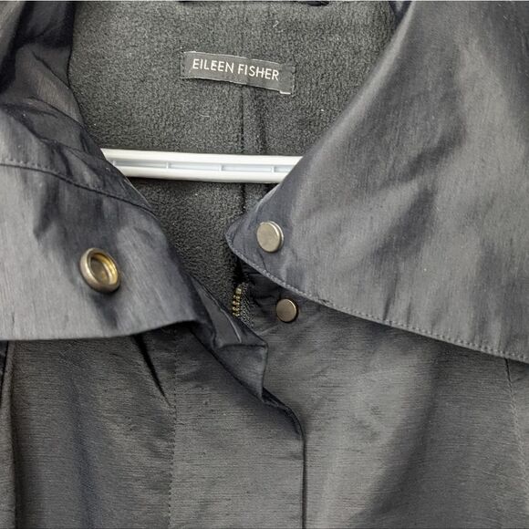 Eileen Fisher Stand Collar black Coat Small @B - Picture 5 of 9